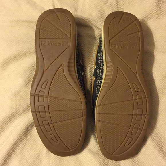 Sperry Top Sider Black, Gold and Tweed- Size 6M - Picture 4 of 4